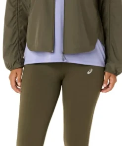 Asics Women's Nagino Run Adjustable Jacket Dark Olive