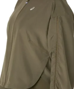 Asics Women's Nagino Run Adjustable Jacket Dark Olive