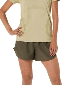 Asics Women's Road Seamless Short Sleeve Top Khaki/Cream