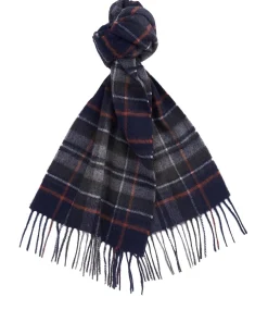 Barbour Unisex New Check Scarf Navy/Dark Ginger