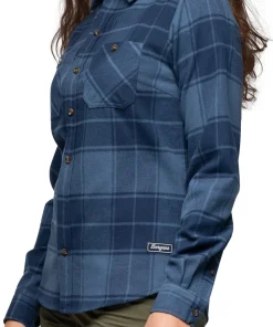 Bergans Women's Nordmarka Flannel Shirt Granite Blue/navy Blue Check