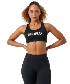 Björn Borg Women's Borg Mid Support Sports Bra Black Beauty