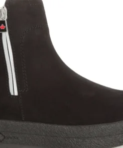 Canada Snow Women's Mount Baker Suede Boots Reflective Zip Black