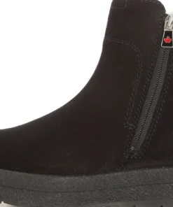Canada Snow Women's Mount Baker Suede Boots Reflective Zip Black