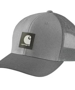 Carhartt Twill Mesh-Back Logo Patch Cap Asphalt