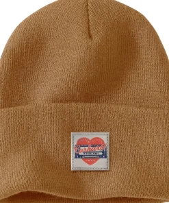 Carhartt Women's Knit Heart Patch Beanie Carhartt® Brown