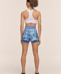 Casall Women's Breeze Printed Running Shorts Breeze Blue Shadow