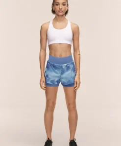 Casall Women's Breeze Printed Running Shorts Breeze Blue Shadow