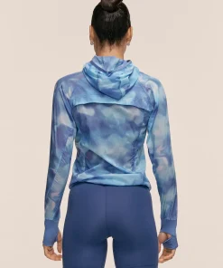 Casall Women's Breeze Printed Running Jacket Breeze Blue Shadow