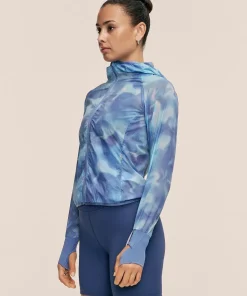 Casall Women's Breeze Printed Running Jacket Breeze Blue Shadow