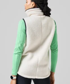 Casall Women's High Collar Pile Vest Off White