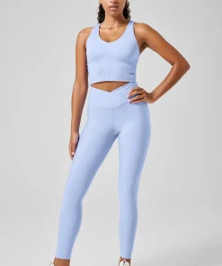 Casall Women's Overlap High Waist Tights Breeze Blue