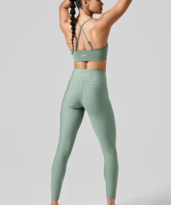 Casall Women's Overlap High Waist Tights Dusty Green
