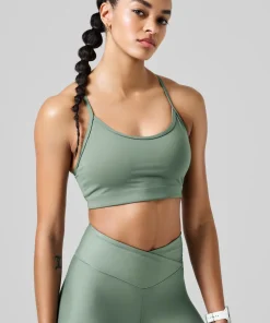 Casall Women's Sleek Strappy Sports Bra Dusty Green
