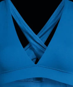 Casall Women's V-Neck Crossback Bikini Top Blue Teel