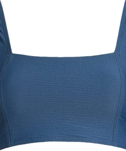 Casall Women's Waffle Square Neck Bikini Top Deep Ocean