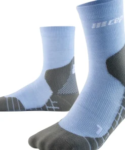 CEP Women's Hiking Light Merino Mid Cut Compression Socks Light Blue