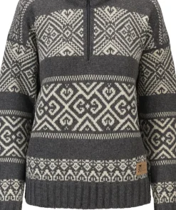 Dale of Norway Women's Rasletind Sweater Dark Charcoal/Offwhite