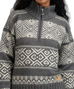 Dale of Norway Women's Rasletind Sweater Dark Charcoal/Offwhite