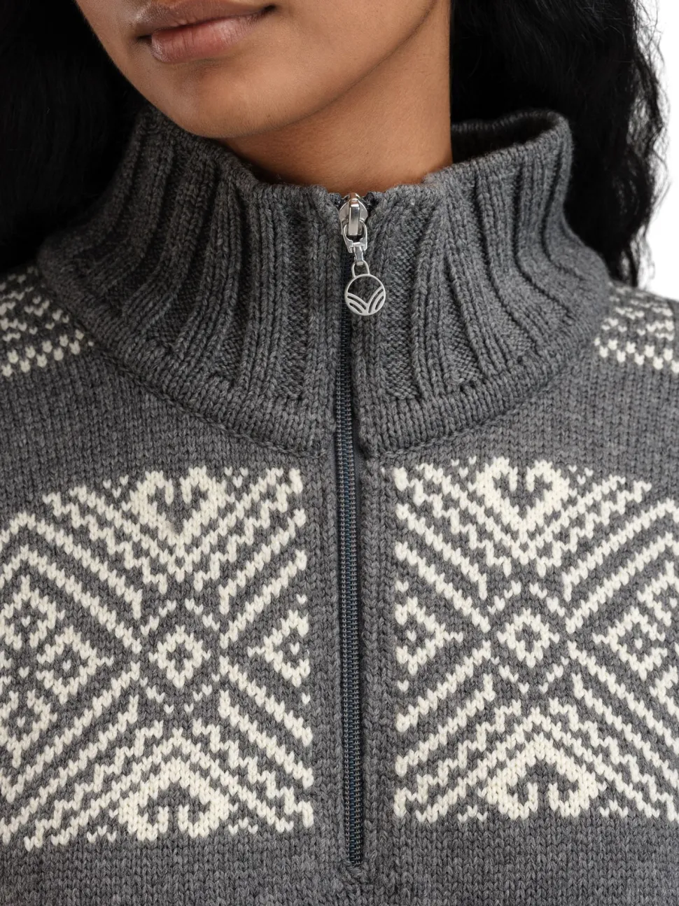 Dale of Norway Women's Rasletind Sweater Dark Charcoal/Offwhite