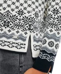 Dale of Norway Women's Solfrid Jacket Off White Black Schiefer Grau