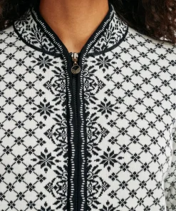 Dale of Norway Women's Solfrid Jacket Off White Black Schiefer Grau
