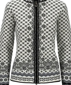 Dale of Norway Women's Solfrid Jacket Off White Black Schiefer Grau