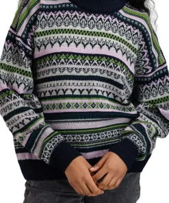 Dale of Norway Women's Utsira Sweater Marine/Pine Green/Light Charcoal