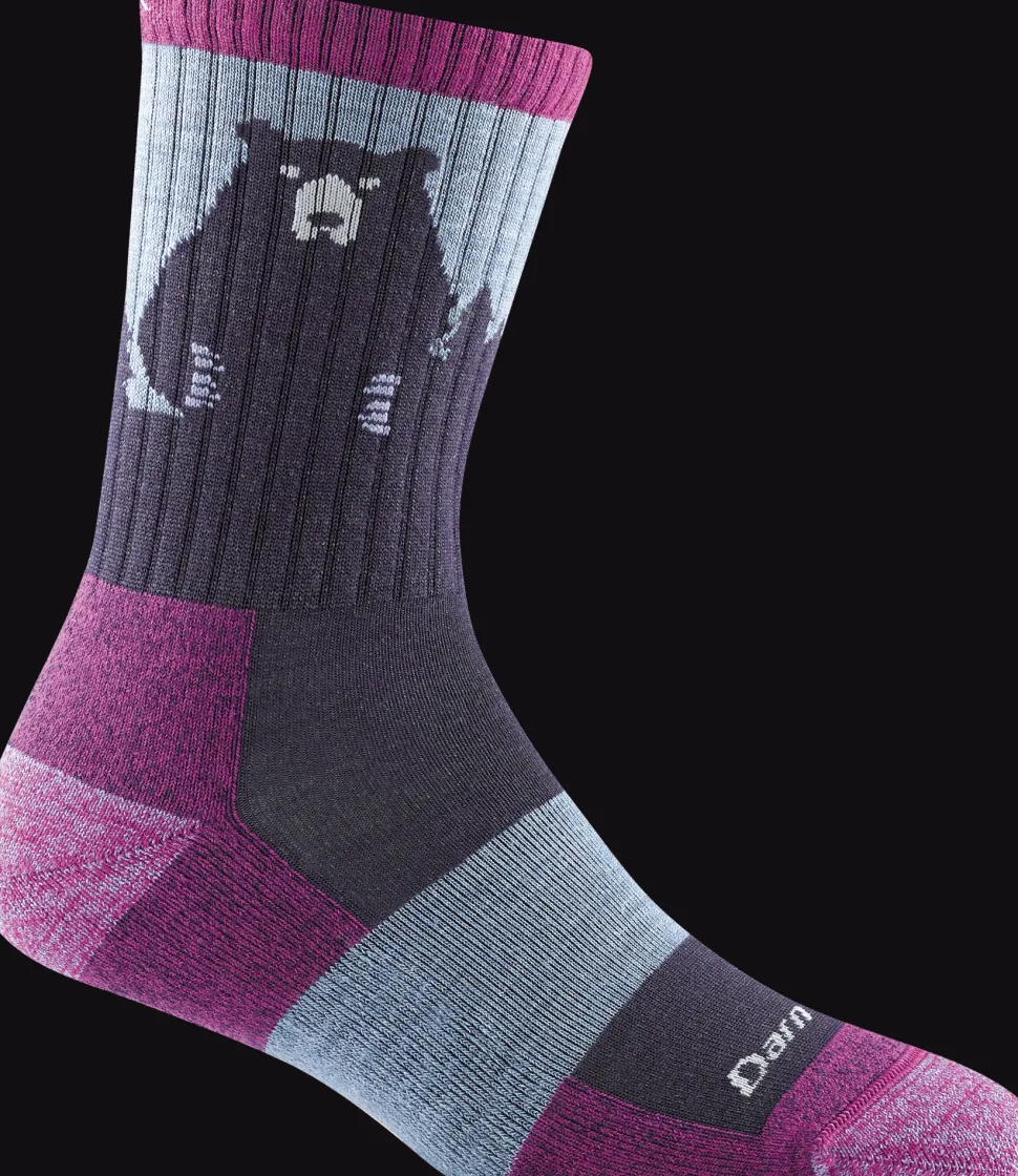 Darn Tough Women's Bear Town Micro Crew Light Cushion Purple