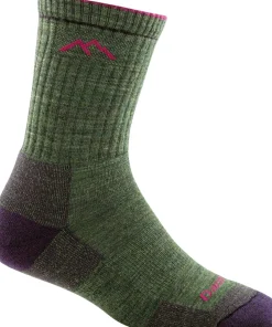 Darn Tough Women's Hiker Micro Crew Midweight Hiking Sock Cushion Moss Heather