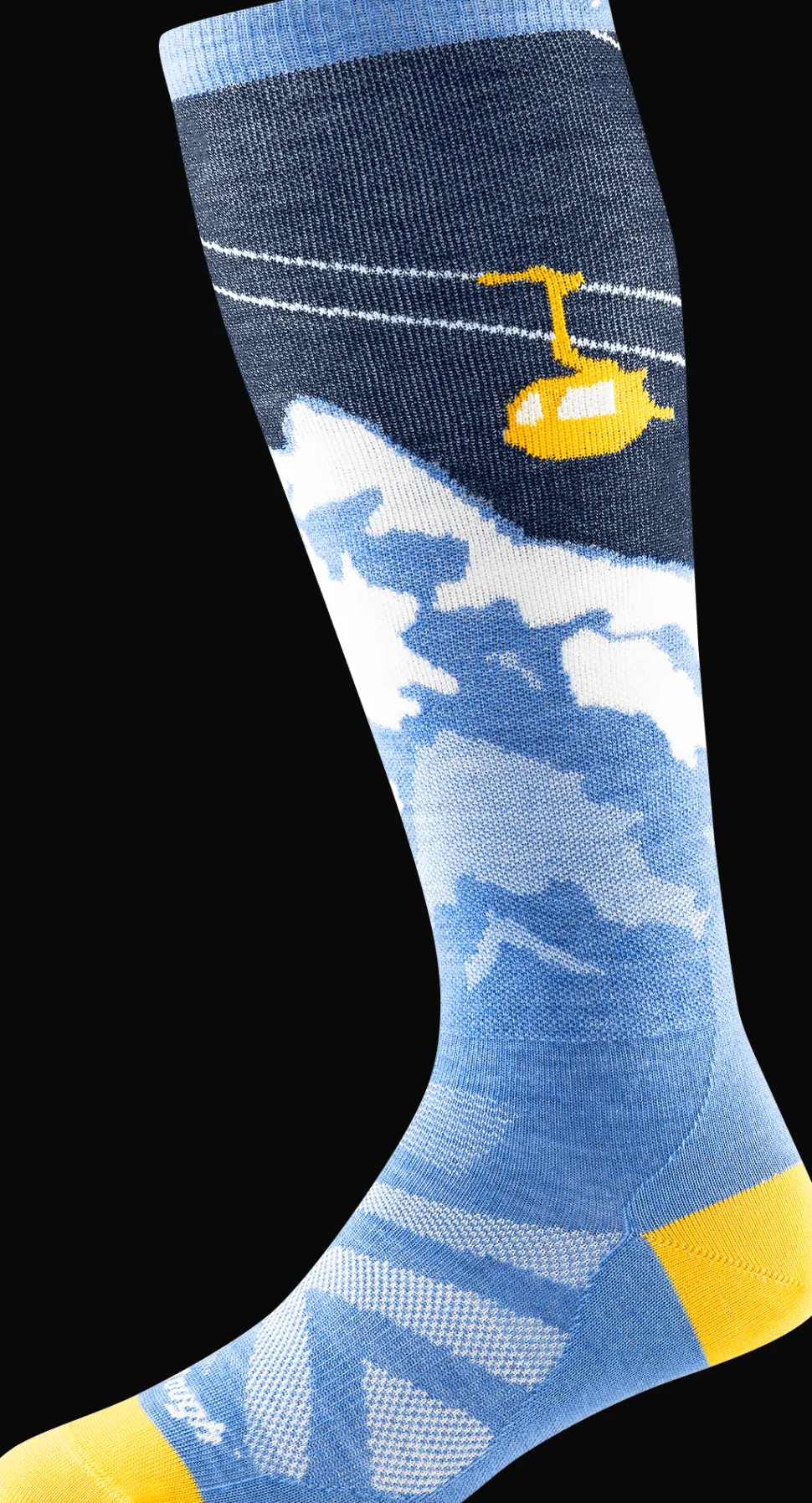Darn Tough Women's Yeti Over-the-Calf Lightweight Ski & Snowboard Sock No Cushion Midnight