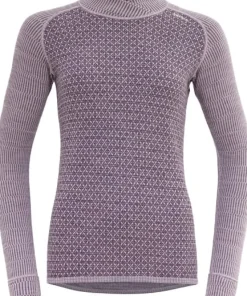Devold Women's Kvitegga Merino 230 Cross Neck Orchid