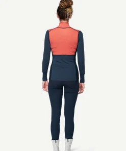 Devold Women's Lauparen Merino 190 Zip Neck Coral/Night/Ink