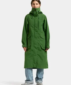 Didriksons Women's Louise Parka Long Velvet Green