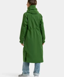 Didriksons Women's Louise Parka Long Velvet Green