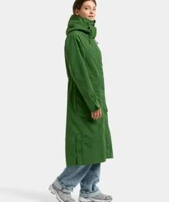 Didriksons Women's Louise Parka Long Velvet Green