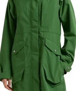 Didriksons Women's Louise Parka Long Velvet Green
