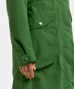 Didriksons Women's Louise Parka Long Velvet Green