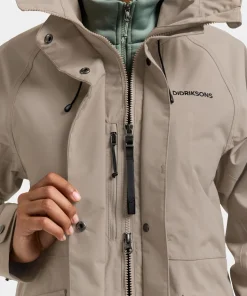 Didriksons Women's Louise Parka Long Ash Brown