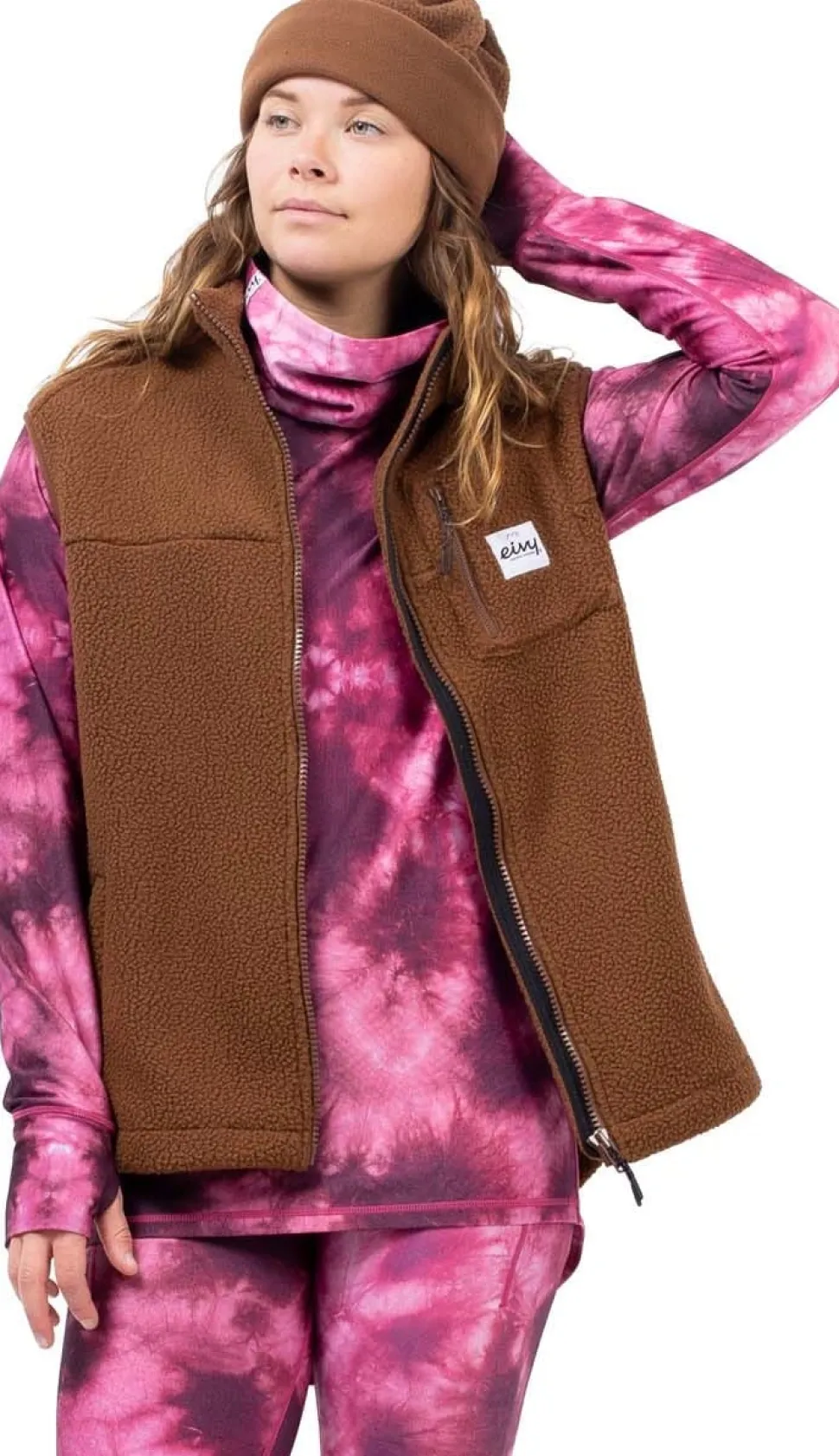 Eivy Women's Lumberjackie Sherpa Vest Brown