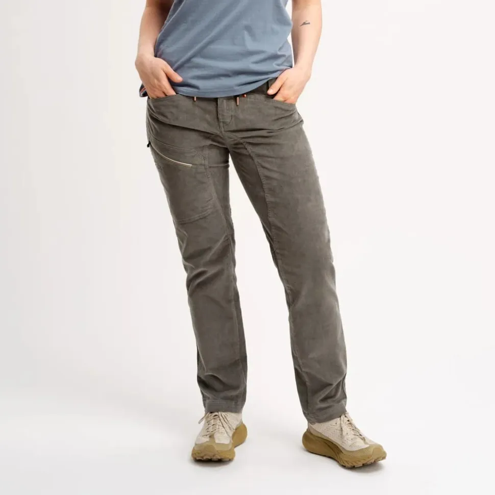 Elevenate Woman's Après Cord Pants Gray Green
