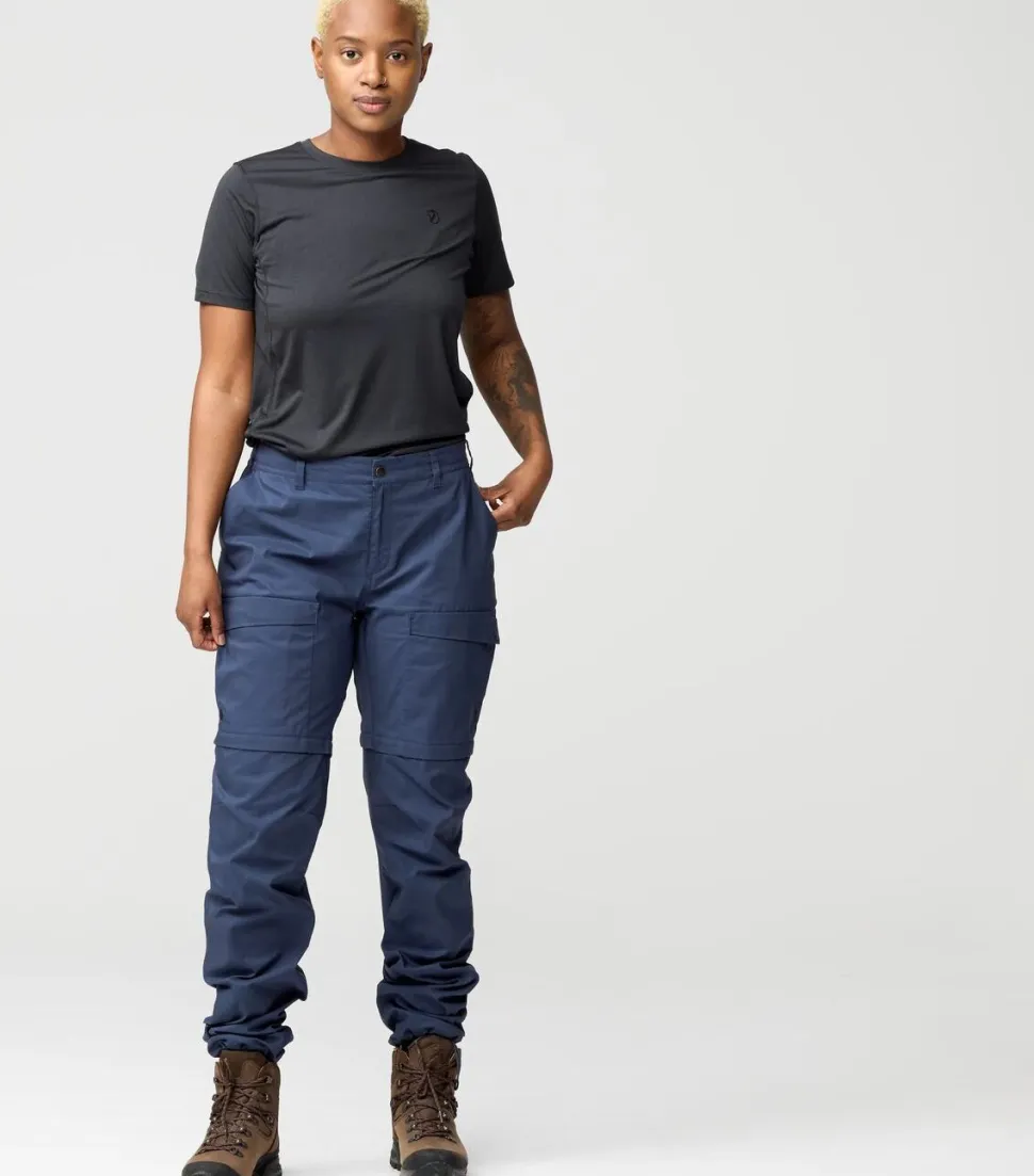 Fjällräven Women's Abisko Hybrid Trail Trousers Zip-Off Suede Brown