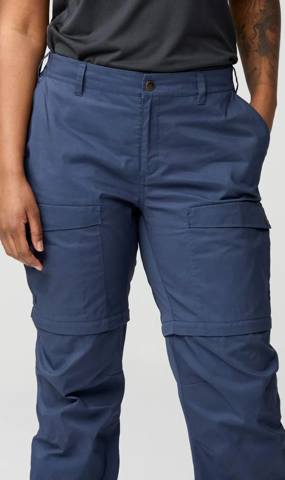 Fjällräven Women's Abisko Hybrid Trail Trousers Zip-Off Suede Brown