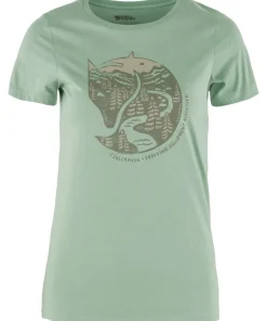 Fjällräven Women's Arctic Fox Print T-shirt Misty Green