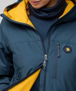 Fjällräven Women's Bergtagen 60 Insulation Jacket Mountain Blue-mustard Yellow