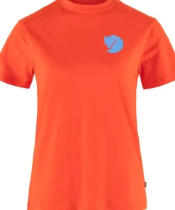 Fjällräven Women's Fox Boxy Logo Tee Flame Orange