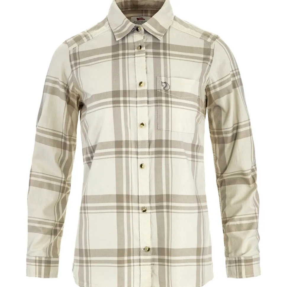 Fjällräven Women's Övik Lite Flannel Shirt Chalk White-fossil