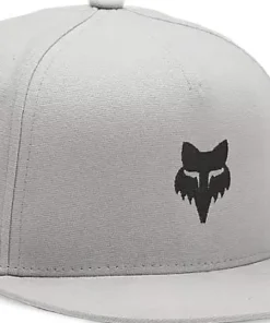 Fox Fox Head Snapback Hat Steel Grey