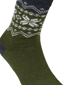 Gridarmor Heritage Merino Socks Green/Grey/White