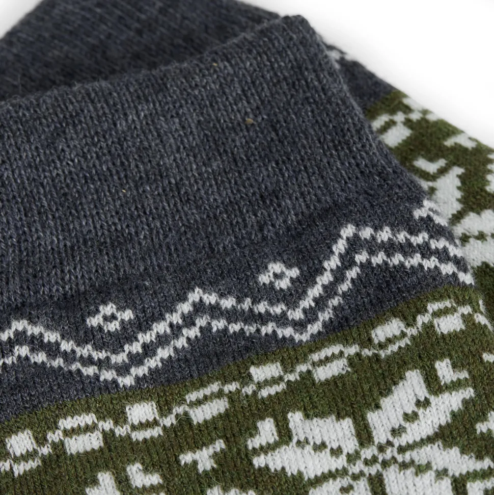 Gridarmor Heritage Merino Socks Green/Grey/White